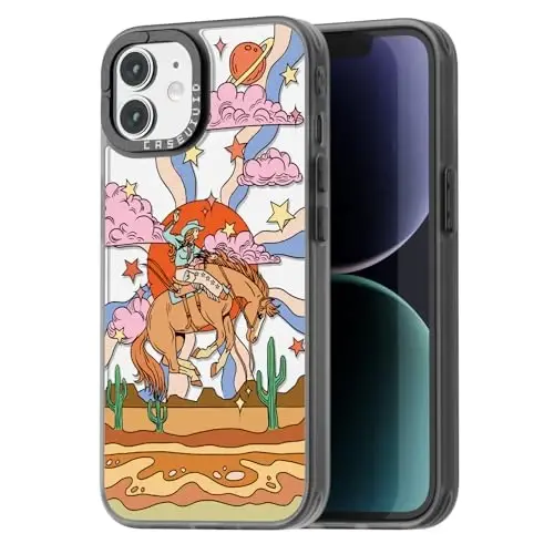 casevivid for iPhone 11 Case Aesthetic Black, Cowboy | Cute Funny Pattern Design for Girls Women Men, Durable Shockproof 6.1