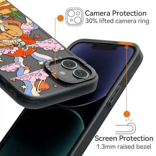 casevivid for iPhone 11 Case Aesthetic Black, Cowboy | Cute Funny Pattern Design for Girls Women Men, Durable Shockproof 6.1