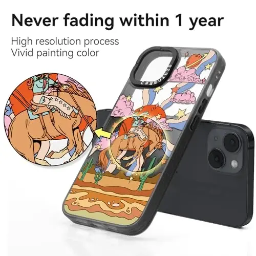 casevivid for iPhone 11 Case Aesthetic Black, Cowboy | Cute Funny Pattern Design for Girls Women Men, Durable Shockproof 6.1