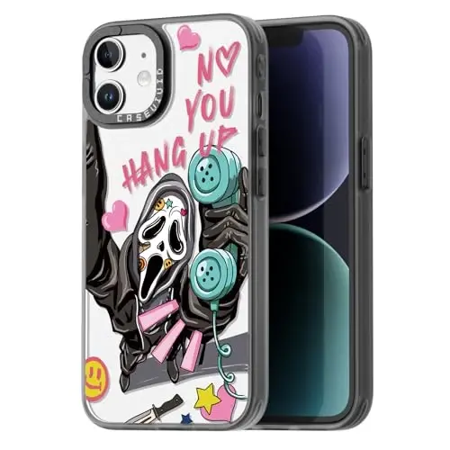 casevivid for iPhone 11 Case Aesthetic Black, Skeleton | Cute Funny Pattern Design for Girls Women Men, Durable Shockproof 6.1