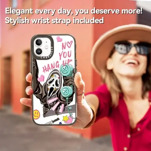 casevivid for iPhone 11 Case Aesthetic Black, Skeleton | Cute Funny Pattern Design for Girls Women Men, Durable Shockproof 6.1