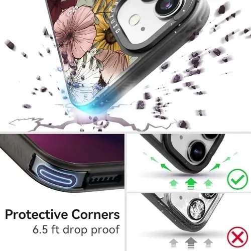 casevivid for iPhone 11 Case Aesthetic Black, Sunflower | Cute Funny Pattern Design for Girls Women Men, Durable Shockproof 6.1