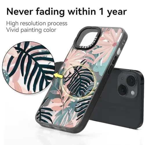 casevivid for iPhone 12 Case Aesthetic Black, Palm Tree | Cute Funny Pattern Design for Girls Women Men, Durable Shockproof 6.1