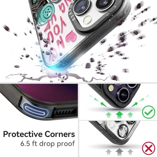 casevivid for iPhone 13 Case Aesthetic Black, Skeleton | Cute Funny Pattern Design for Girls Women Men, Durable Shockproof 6.1
