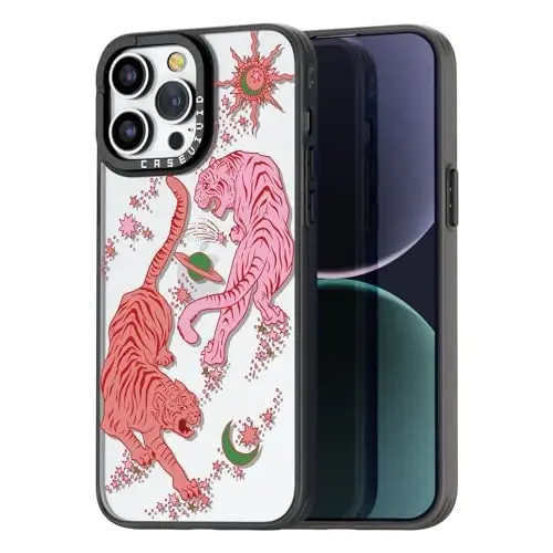 casevivid for iPhone 13 Pro Max Case Aesthetic Black, Tiger | Cute Funny Pattern Design for Girls Women Men, Durable Shockproof 6.7