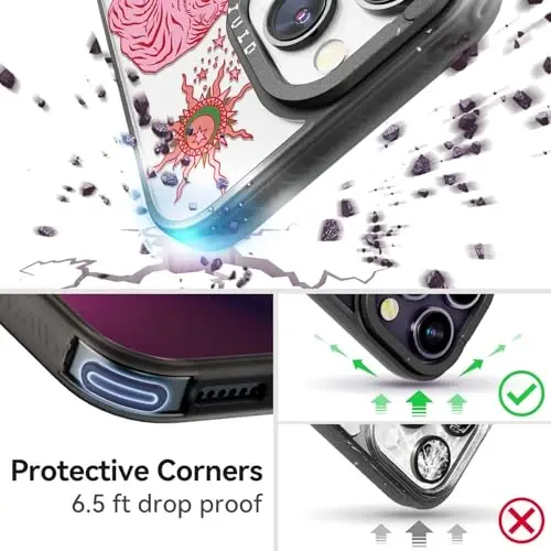casevivid for iPhone 13 Pro Max Case Aesthetic Black, Tiger | Cute Funny Pattern Design for Girls Women Men, Durable Shockproof 6.7