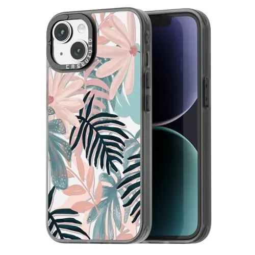 casevivid for iPhone 14 Case Aesthetic Black, Palm Tree | Cute Funny Pattern Design for Girls Women Men, Durable Shockproof 6.1