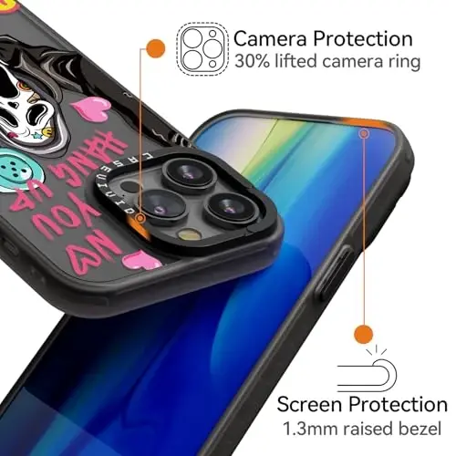 casevivid for iPhone 14 Pro Case Aesthetic Black, Skeleton | Cute Funny Pattern Design for Girls Women Men, Durable Shockproof 6.1
