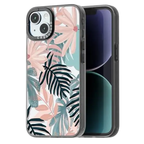 casevivid for iPhone 15 Case Aesthetic Black, Palm Tree | Cute Funny Pattern Design for Girls Women Men, Durable Shockproof 6.1