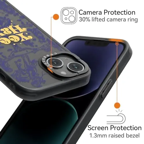 casevivid for iPhone 15 Case Aesthetic Black, Wild West | Cute Funny Pattern Design for Girls Women Men, Durable Shockproof 6.1