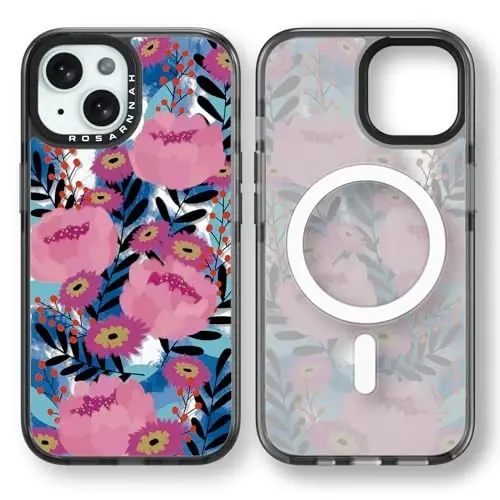 casevivid Magnetic for iPhone 15 Magsafe Case Cute Aesthetic - Durable Shockproof 6.6 ft Drop Impact Phone Case Cover with Funny Fashion Messy Flower 6.1
