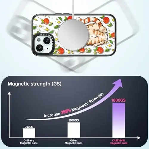 casevivid Magnetic for iPhone 15 Magsafe Case Cute Aesthetic - Durable Shockproof 6.6 ft Drop Impact Phone Case Cover with Funny Fashion Kitty Cat 6.1