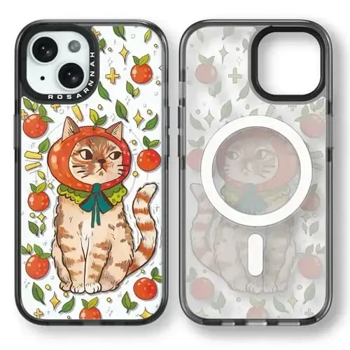 casevivid Magnetic for iPhone 15 Magsafe Case Cute Aesthetic - Durable Shockproof 6.6 ft Drop Impact Phone Case Cover with Funny Fashion Kitty Cat 6.1