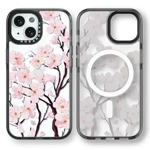 casevivid Magnetic for iPhone 15 Magsafe Case Cute Aesthetic - Durable Shockproof 6.6 ft Drop Impact Phone Case Cover with Funny Fashion Cherry Blossom 6.1