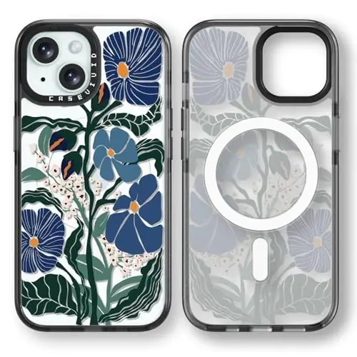 casevivid Magnetic for iPhone 15 Magsafe Case Cute Aesthetic - Durable Shockproof 6.6 ft Drop Impact Phone Case Cover with Funny Fashion Passiflora Caerulea 6.1