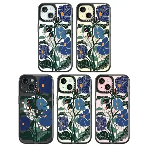 casevivid Magnetic for iPhone 15 Magsafe Case Cute Aesthetic - Durable Shockproof 6.6 ft Drop Impact Phone Case Cover with Funny Fashion Passiflora Caerulea 6.1