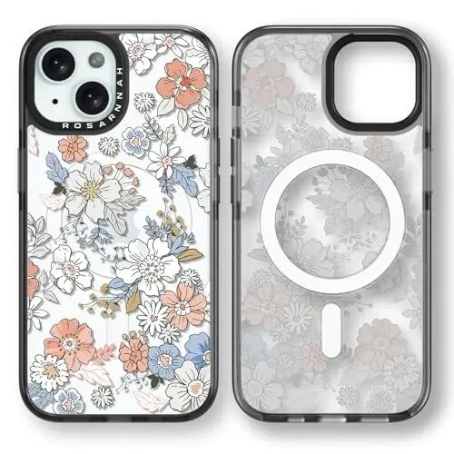 casevivid Magnetic for iPhone 15 Magsafe Case Cute Aesthetic - Durable Shockproof 6.6 ft Drop Impact Phone Case Cover with Funny Fashion Lovely Flower 6.1