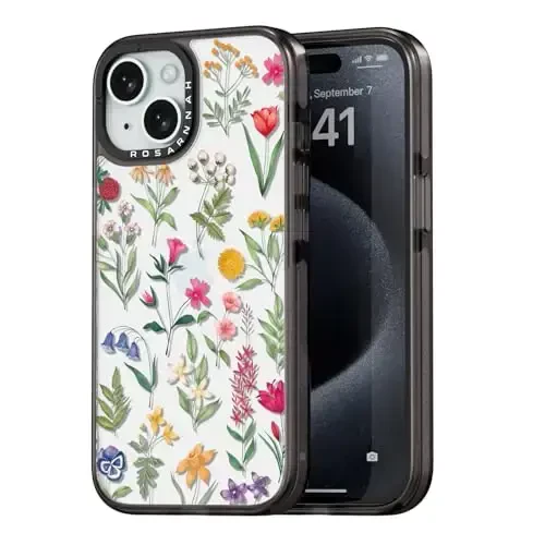 casevivid Compatible for iPhone 15 Case Cute Aesthetic - Durable Shockproof 6.6 ft Drop Impact Phone Case Cover with Funny Fashion Nature Flower 6.1
