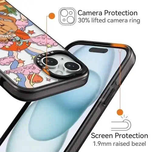 casevivid Compatible for iPhone 15 Case Cute Aesthetic - Durable Shockproof 6.6 ft Drop Impact Phone Case Cover with Funny Fashion Cowboy 6.1