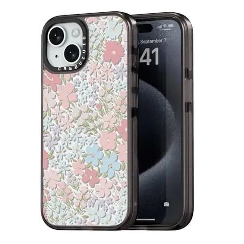 casevivid Compatible for iPhone 15 Case Cute Aesthetic - Durable Shockproof 6.6 ft Drop Impact Phone Case Cover with Funny Fashion Pink Spring 6.1