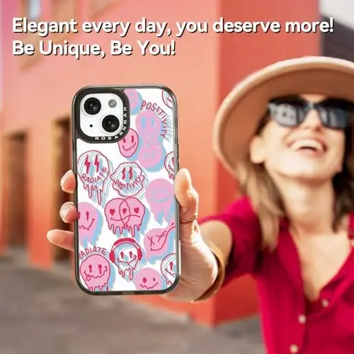 casevivid Compatible for iPhone 15 Case Cute Aesthetic - Durable Shockproof 6.6 ft Drop Impact Phone Case Cover with Funny Fashion Radiate 6.1