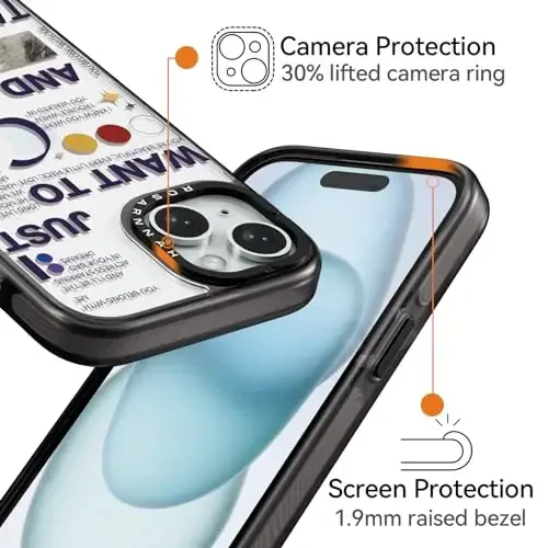 casevivid Compatible for iPhone 15 Case Cute Aesthetic - Durable Shockproof 6.6 ft Drop Impact Phone Case Cover with Funny Fashion Taylor Music 6.1