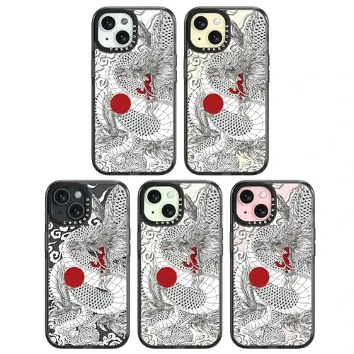 casevivid Compatible for iPhone 15 Case Cute Aesthetic - Durable Shockproof 6.6 ft Drop Impact Phone Case Cover with Funny Fashion Chinese Dragon 6.1