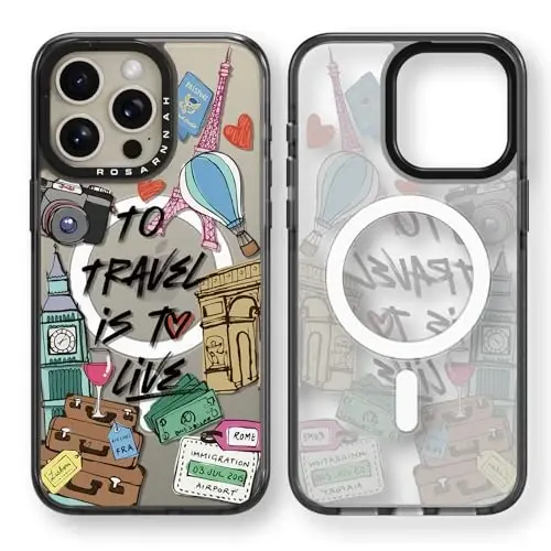 casevivid Magnetic for iPhone 15 Pro Magsafe Case Cute Aesthetic - Durable Shockproof 6.6 ft Drop Impact Phone Case Cover with Funny Fashion to Travel is to Live 6.1
