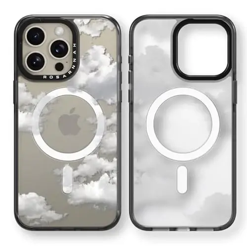 casevivid for iPhone 15 Pro Case Aesthetic Black, Cloud | Compatible with Magsafe 6.1