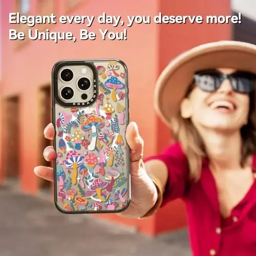 casevivid iPhone 15 Pro için Manyetik Magsafe Kılıf Sevimli Estetik - Komik Moda Mantar Ormanı ile Dayanıklı Darbeye Dayanıklı 2 m Düşme Darbe Telefon Kılıfı Kapağı 6,1