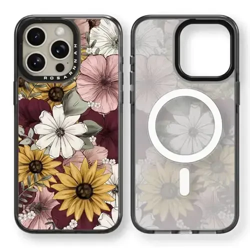casevivid Magnetic for iPhone 15 Pro Magsafe Case Cute Aesthetic - Durable Shockproof 6.6 ft Drop Impact Phone Case Cover with Funny Fashion Sunflower 6.1