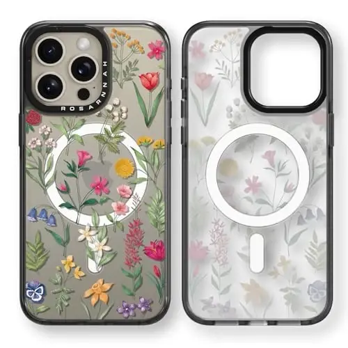 casevivid Magnetic for iPhone 15 Pro Magsafe Case Cute Aesthetic - Durable Shockproof 6.6 ft Drop Impact Phone Case Cover with Funny Fashion Nature Flower 6.1