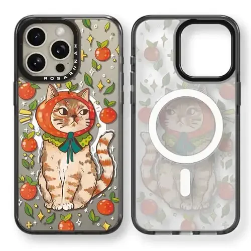 casevivid Magnetic for iPhone 15 Pro Magsafe Case Cute Aesthetic - Durable Shockproof 6.6 ft Drop Impact Phone Case Cover with Funny Fashion Kitty Cat 6.1