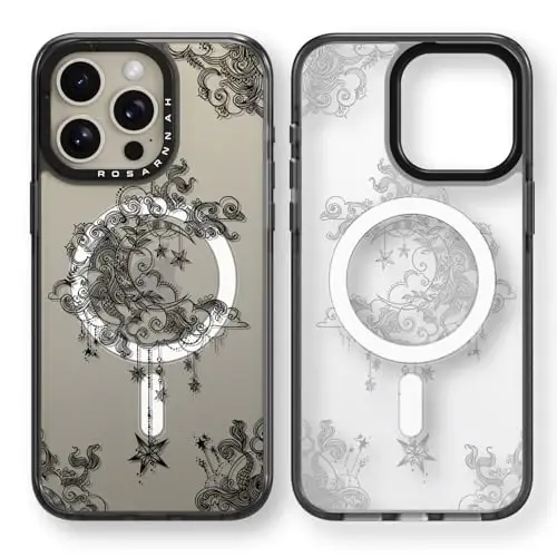 casevivid Magnetic for iPhone 15 Pro Magsafe Case Cute Aesthetic - Durable Shockproof 6.6 ft Drop Impact Phone Case Cover with Funny Fashion Moon 6.1
