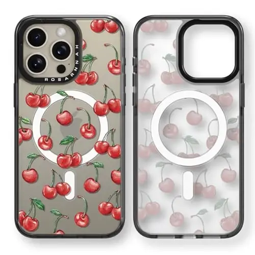 casevivid Magnetic for iPhone 15 Pro Magsafe Case Cute Aesthetic - Durable Shockproof 6.6 ft Drop Impact Phone Case Cover with Funny Fashion Cherry 6.1