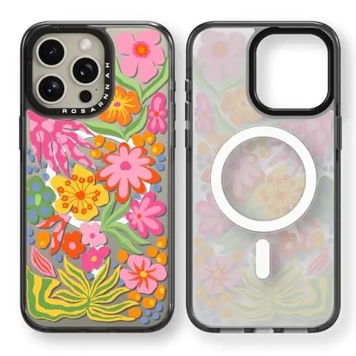 casevivid Magnetic for iPhone 15 Pro Magsafe Case Cute Aesthetic - Durable Shockproof 6.6 ft Drop Impact Phone Case Cover with Funny Fashion Passion Flower 6.1
