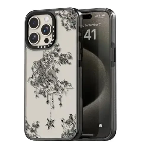 casevivid Compatible for iPhone 15 Pro Case Cute Aesthetic - Durable Shockproof 6.6 ft Drop Impact Phone Case Cover with Funny Fashion Moon 6.1