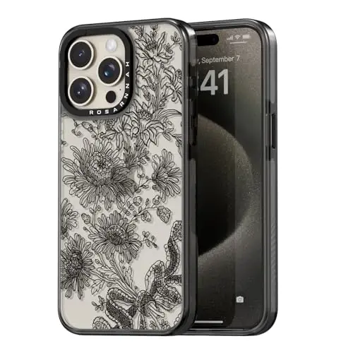 casevivid Compatible for iPhone 15 Pro Case Cute Aesthetic - Durable Shockproof 6.6 ft Drop Impact Phone Case Cover with Funny Fashion Lace Daisy 6.1