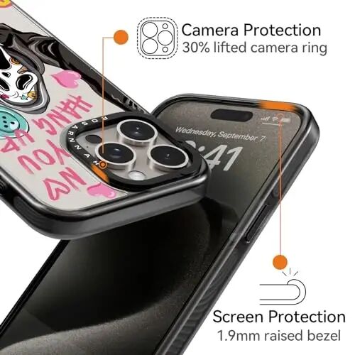 casevivid Compatible for iPhone 15 Pro Case Cute Aesthetic - Durable Shockproof 6.6 ft Drop Impact Phone Case Cover with Funny Fashion Skeleton 6.1