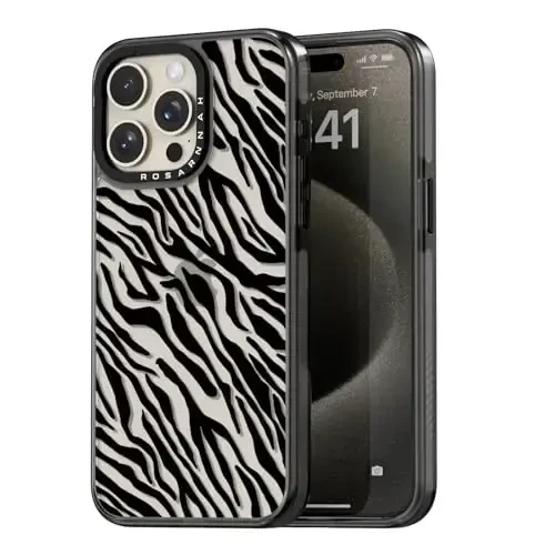 casevivid Compatible for iPhone 15 Pro Case Cute Aesthetic - Durable Shockproof 6.6 ft Drop Impact Phone Case Cover with Funny Fashion Black Zebra Print 6.1