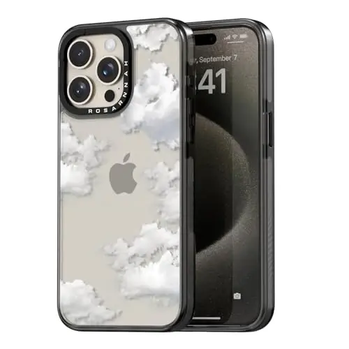 casevivid Compatible for iPhone 15 Pro Case Cute Aesthetic - Durable Shockproof 6.6 ft Drop Impact Phone Case Cover with Funny Fashion Cloud 6.1