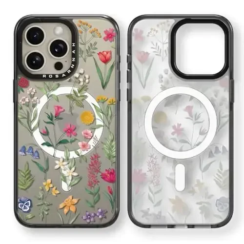 casevivid Magnetic for iPhone 15 Pro Max Magsafe Case Cute Aesthetic - Durable Shockproof 6.6 ft Drop Impact Phone Case Cover with Funny Fashion Nature Flower 6.7