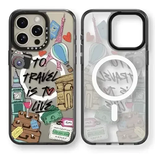 casevivid Magnetic for iPhone 15 Pro Max Magsafe Case Cute Aesthetic - Durable Shockproof 6.6 ft Drop Impact Phone Case Cover with Funny Fashion to Travel is to Live 6.7