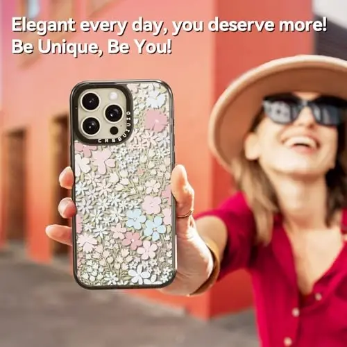 casevivid iPhone 15 Pro Max Kılıf ile Uyumlu Sevimli Estetik - Dayanıklı Darbeye Dayanıklı 2 metre Düşme Korumalı Telefon Kılıfı, Eğlenceli Moda Pembe Bahar 6.7