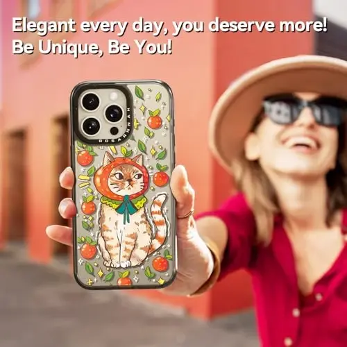 casevivid Compatible for iPhone 15 Pro Max Case Cute Aesthetic - Durable Shockproof 6.6 ft Drop Impact Phone Case Cover with Funny Fashion Kitty Cat 6.7