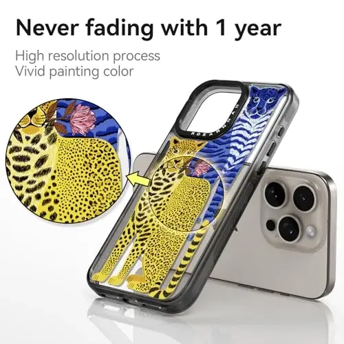 casevivid Compatible for iPhone 15 Pro Max Case Cute Aesthetic - Durable Shockproof 6.6 ft Drop Impact Phone Case Cover with Funny Fashion Big Cat 6.7