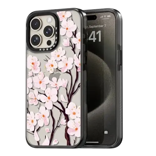 casevivid iPhone 15 Pro Max Kılıfı ile Uyumlu Sevimli Estetik - Dayanıklı Darbeye Dayanıklı 2 Metre Düşme Etkili Telefon Kılıfı Komik Moda Kiraz Çiçeği 6.7