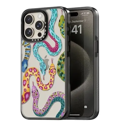 casevivid for iPhone 15 Pro Max Case Aesthetic Black, Snake | Cute Funny Pattern Design for Girls Women Men, Durable Shockproof 6.7