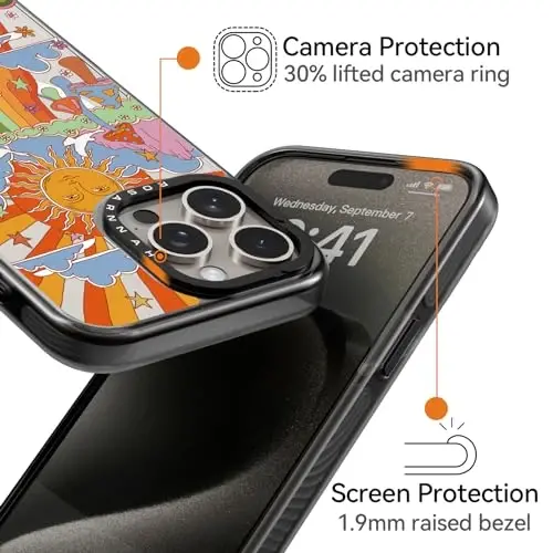 casevivid iPhone 15 Pro Max Magsafe Kılıf için Manyetik Sevimli Estetik - Komik Moda Mantarlı Dayanıklı Darbeye Dayanıklı 6.7