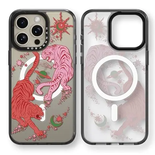 casevivid iPhone 15 Pro Max Magsafe Uyumlu Kılıf Sevimli Estetik - Komik Moda Kaplan ile Dayanıklı Darbeye Dayanıklı 2 Metre Düşme Etkili Telefon Kılıfı Kapağı 6.7